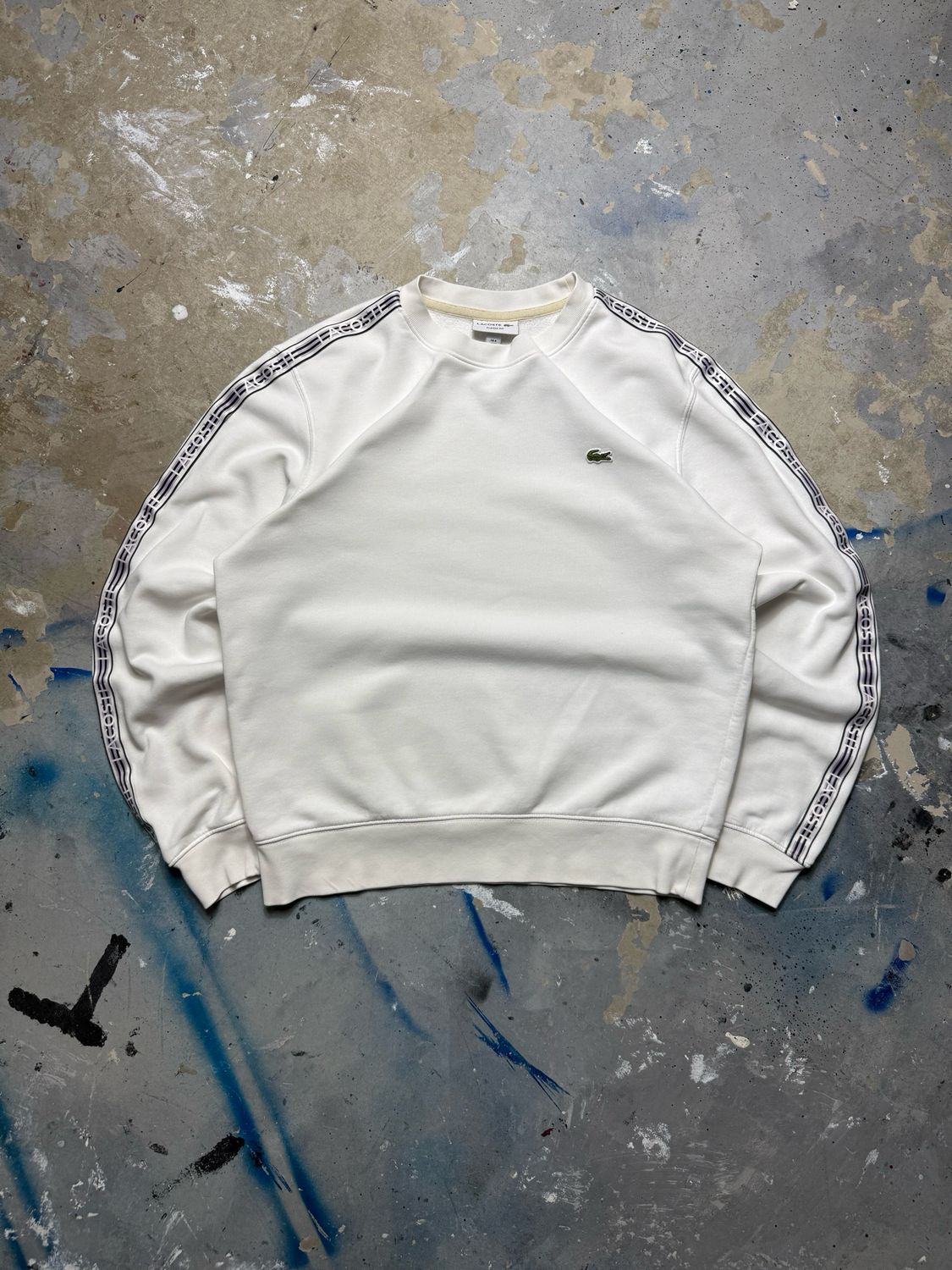 Bluza Lacoste Lo/Stripes Crewneck White M