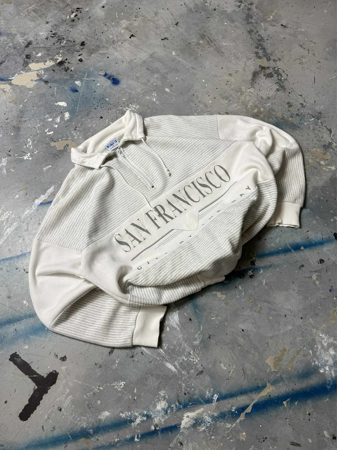 Bluza B&amp;J San Francisco Zip Crewneck White M