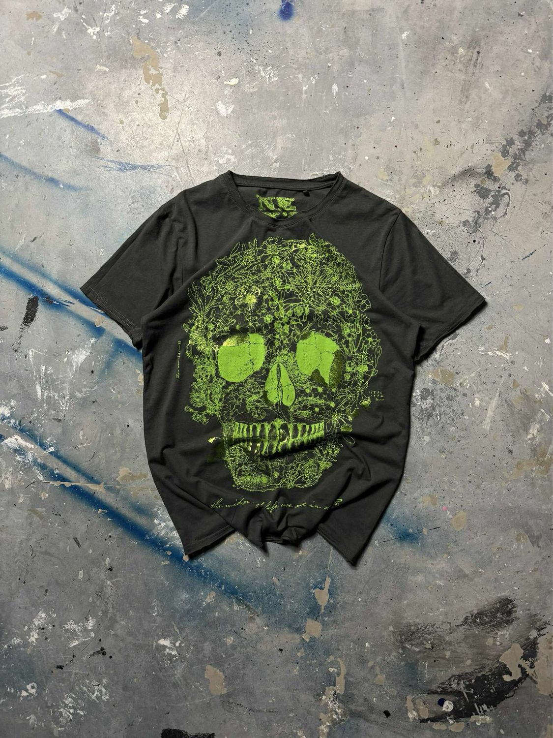 Koszulka Next Flowered Skull Tee Dark-Gray S