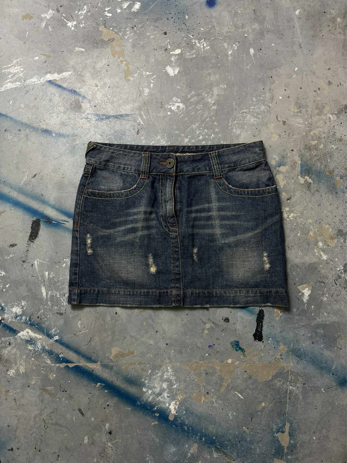 Spodnie UrbanStone Washed Jeans Skirt Navy 42 cm pas