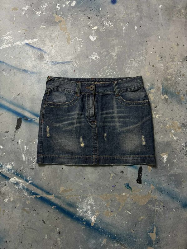 Spodnie UrbanStone Washed Jeans Skirt Navy 42 cm pas
