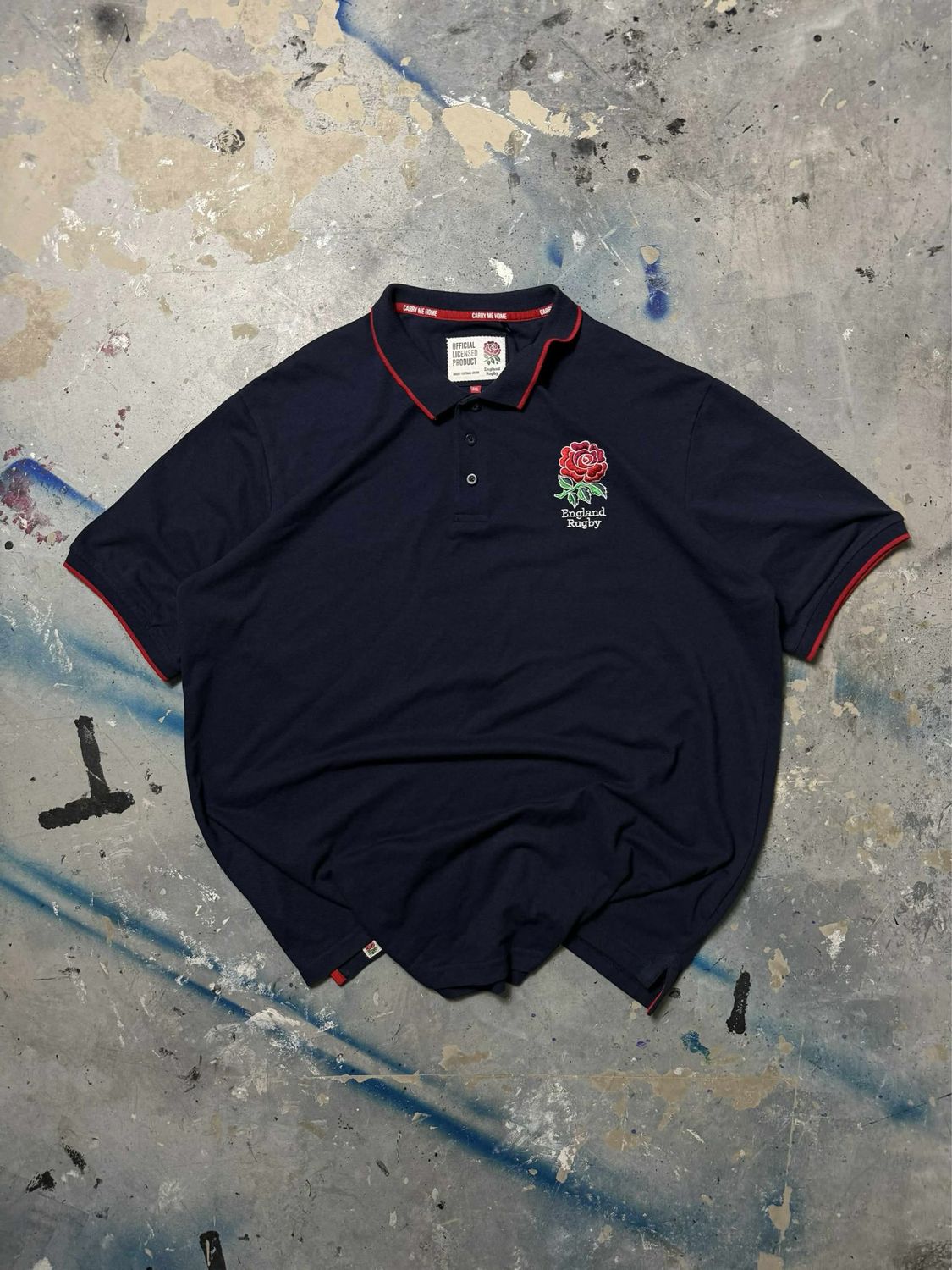 Koszulka England Rugby Rose Polo Tee Navy XL