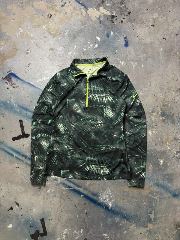 Bluza Nike Mirrored Bars Sport Quarter Zip Green S