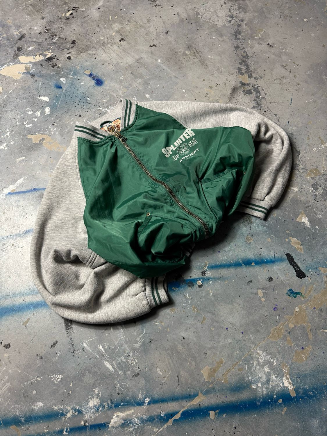Varsity Spliner College 90s Zipper Green/Gray L
