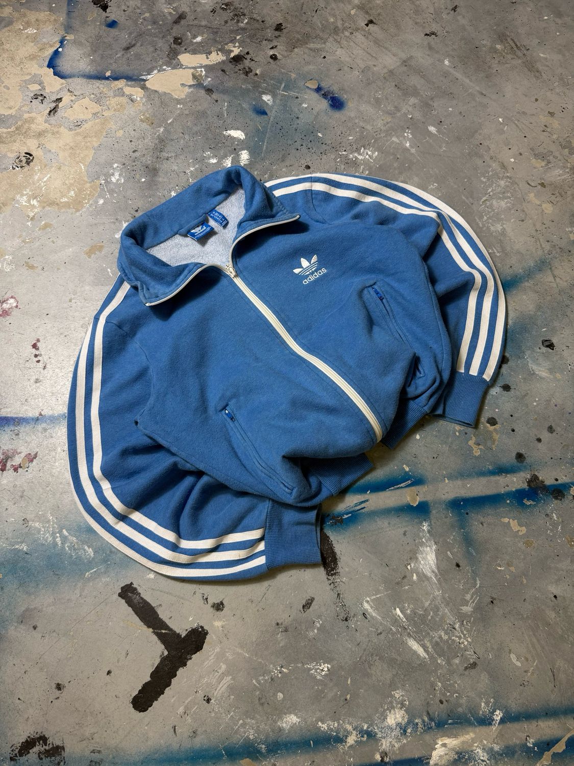 Bluza Adidas Wh/Stripes Zipper Blue S