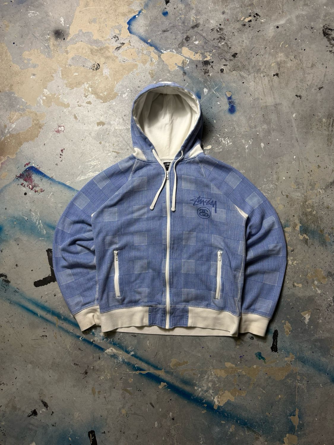 Bluza Stussy Alfonso Zip Hoodie Blue M