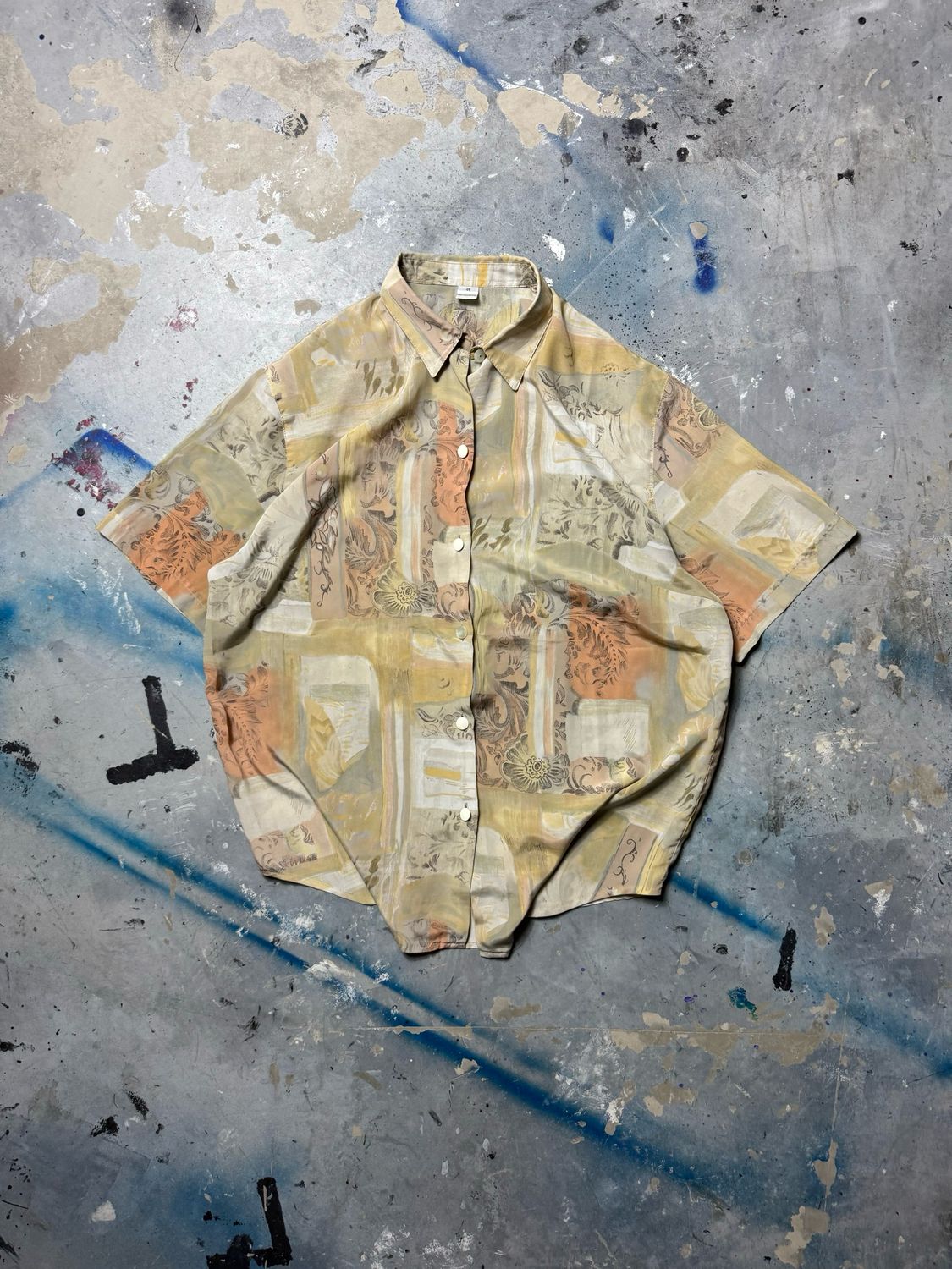 Koszula Painted Flowers Hawaii Shirt Beige L