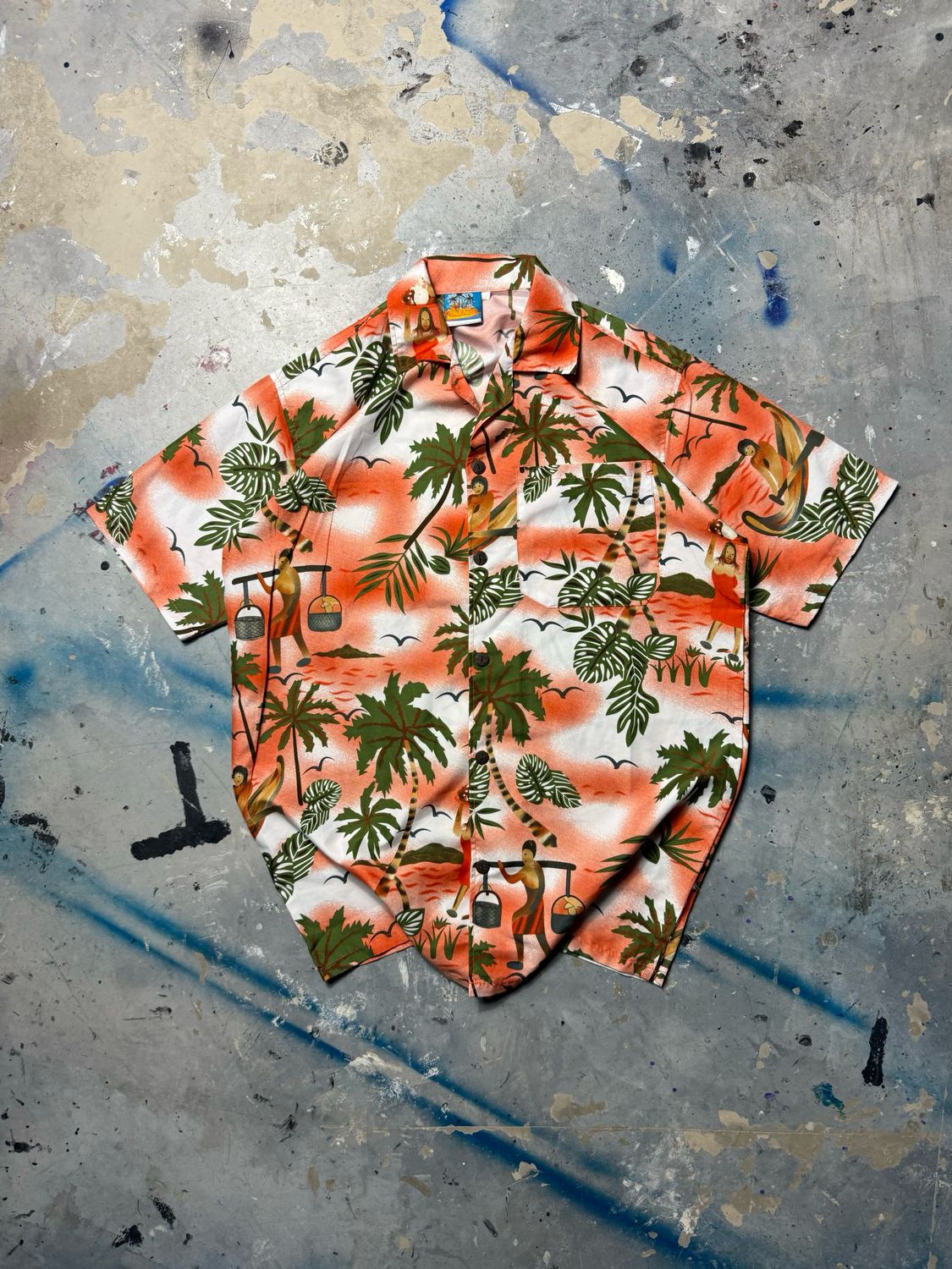 Koszula True Face Palms Hawaii Shirt Orange  M