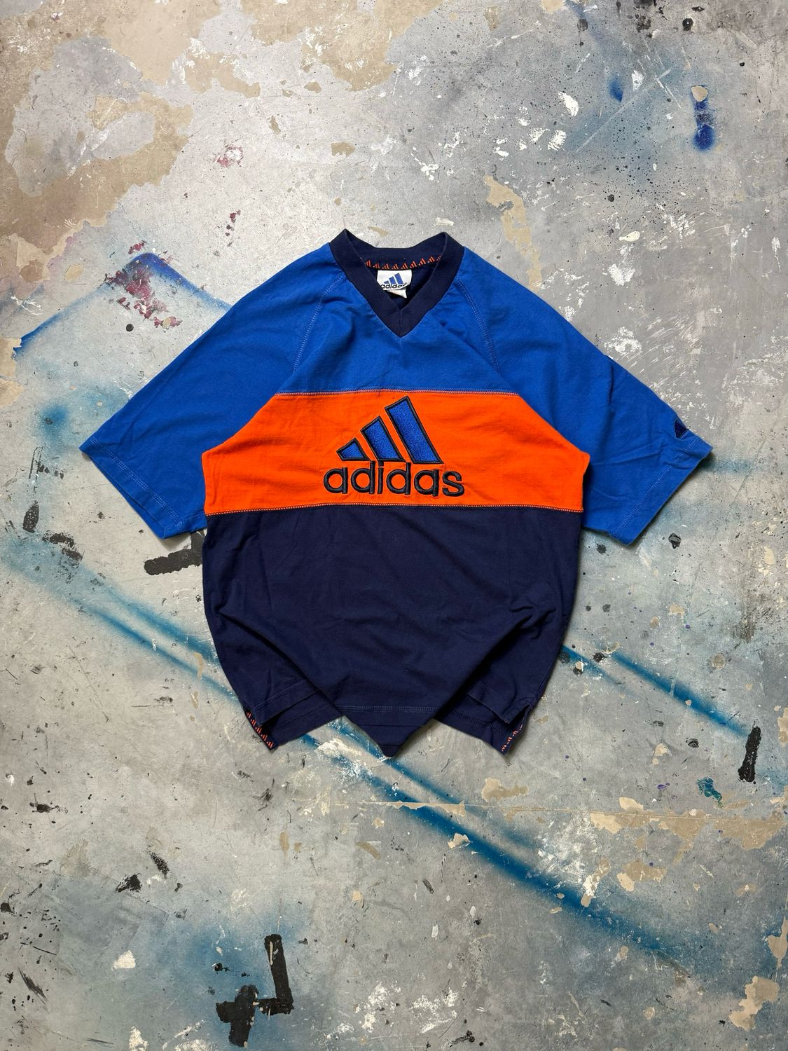 Koszulka Adidas Logo Or/Stripe Tee Blue M
