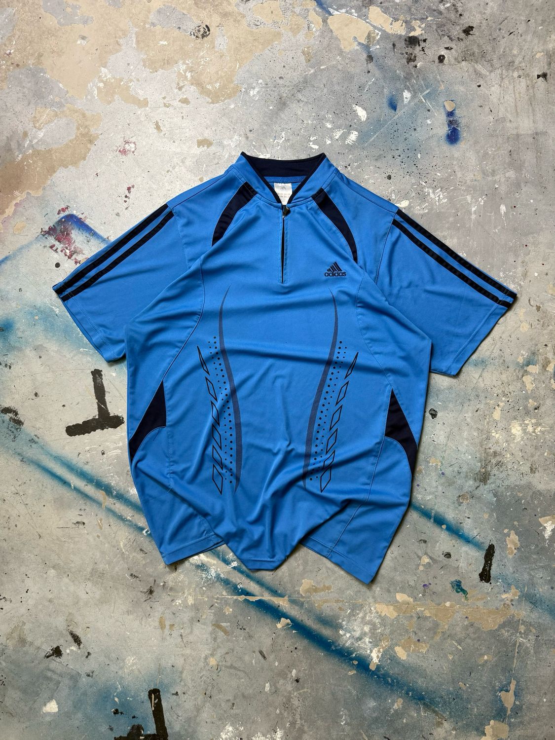 Koszulka Adidas Quarter Zip Sport Tee Blue L