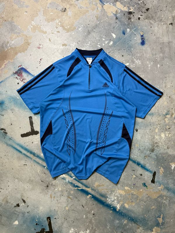 Koszulka Adidas Quarter Zip Sport Tee Blue L