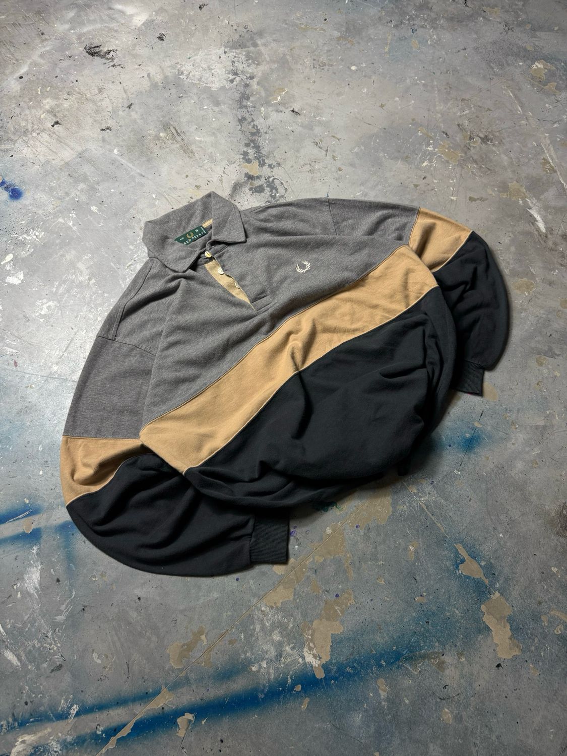 Bluza Fred Perry Polo Long Gray/Beige/Black M