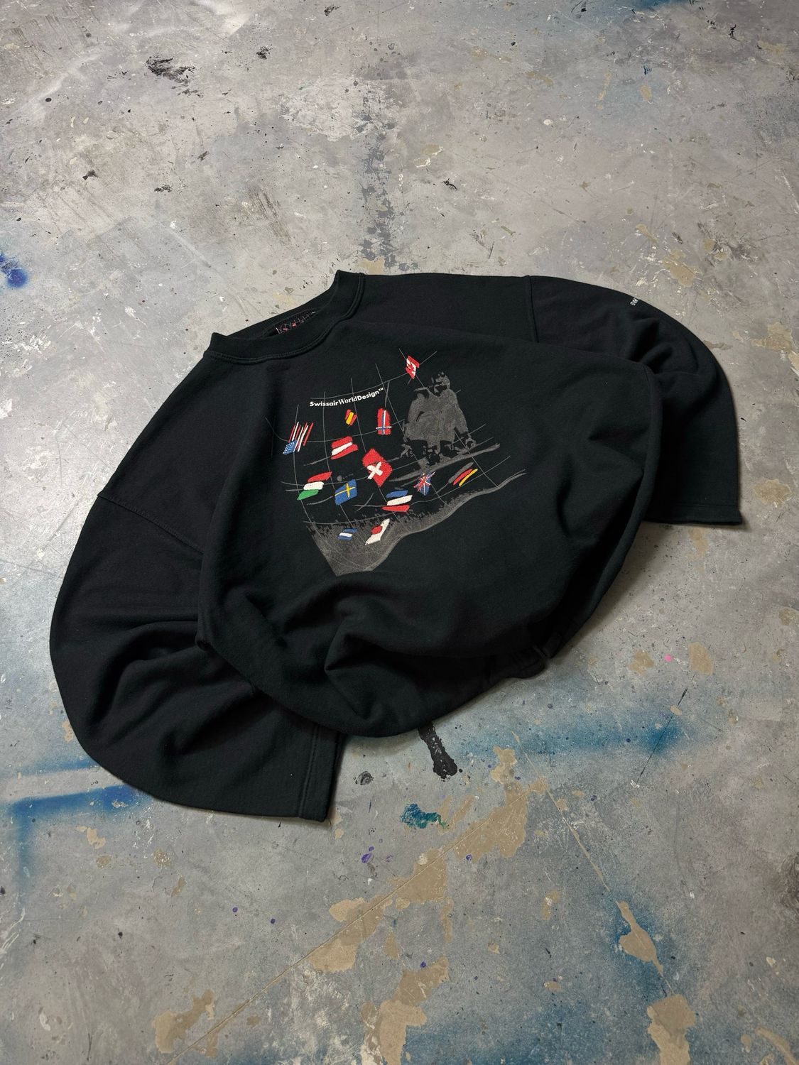 Bluza Swissair Flags Crewneck Black L