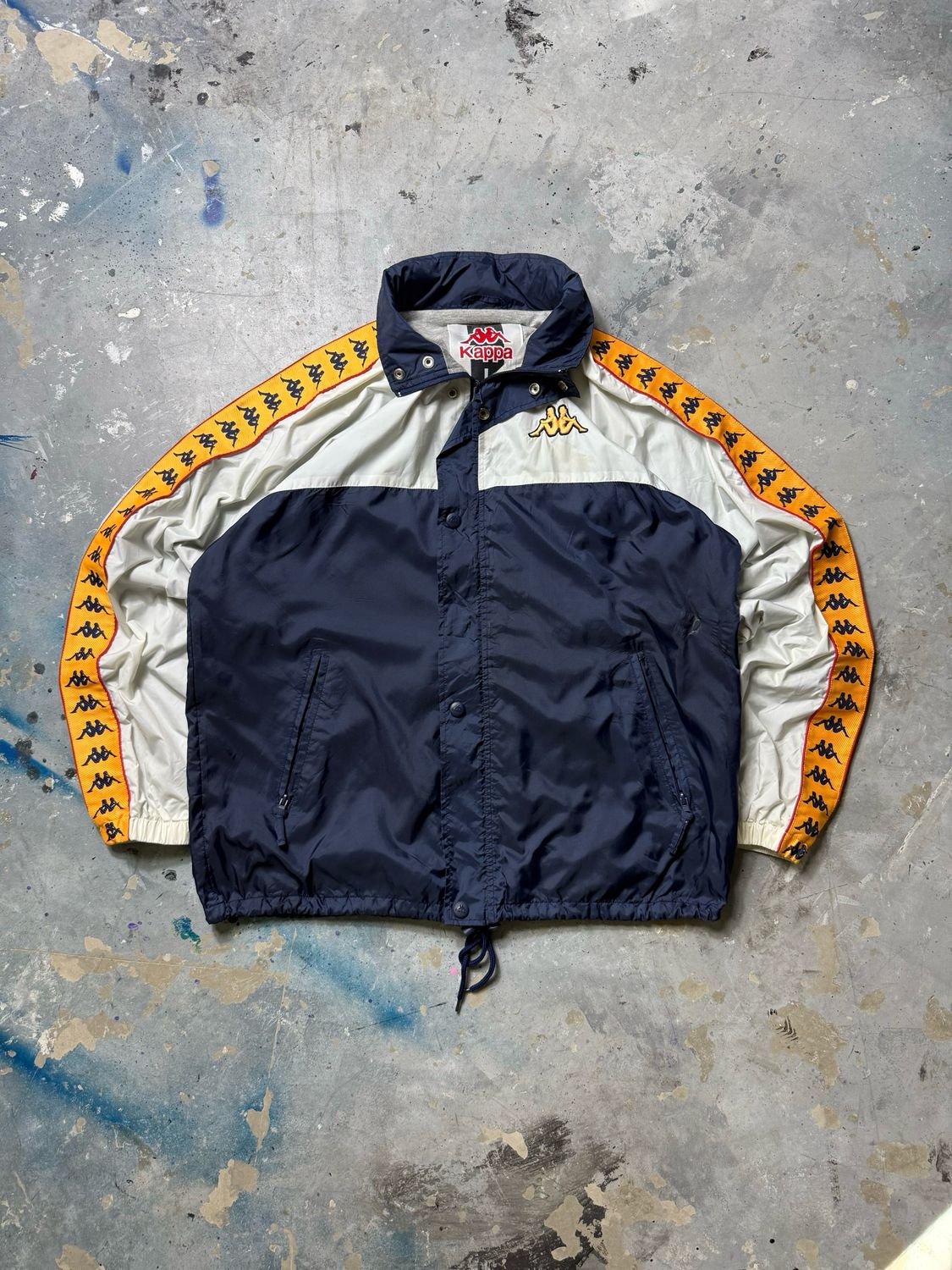 Kurtka Kappa Hooded Windbreaker Jacket White/Navy L