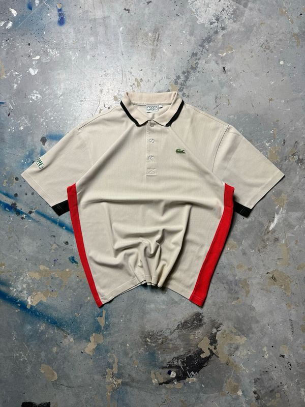 Koszulka Lacoste Sport Red/Panels Polo Creme L