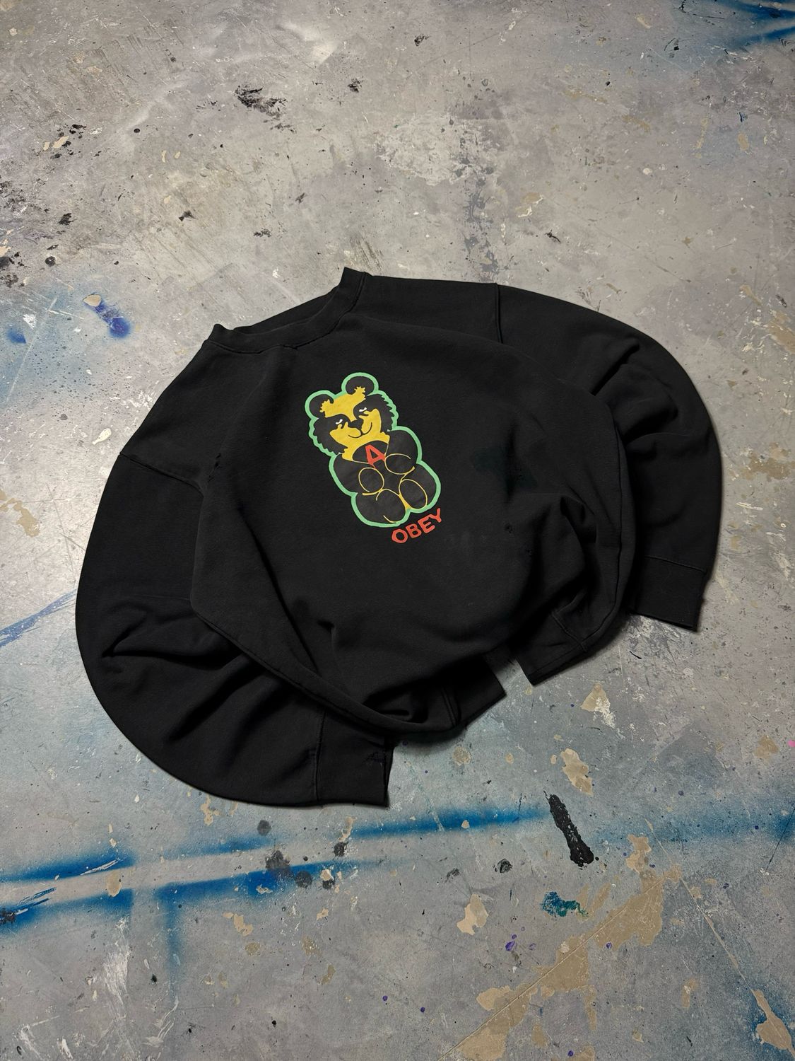 Bluza Obey Bear Icon Distressed Crewneck Black L
