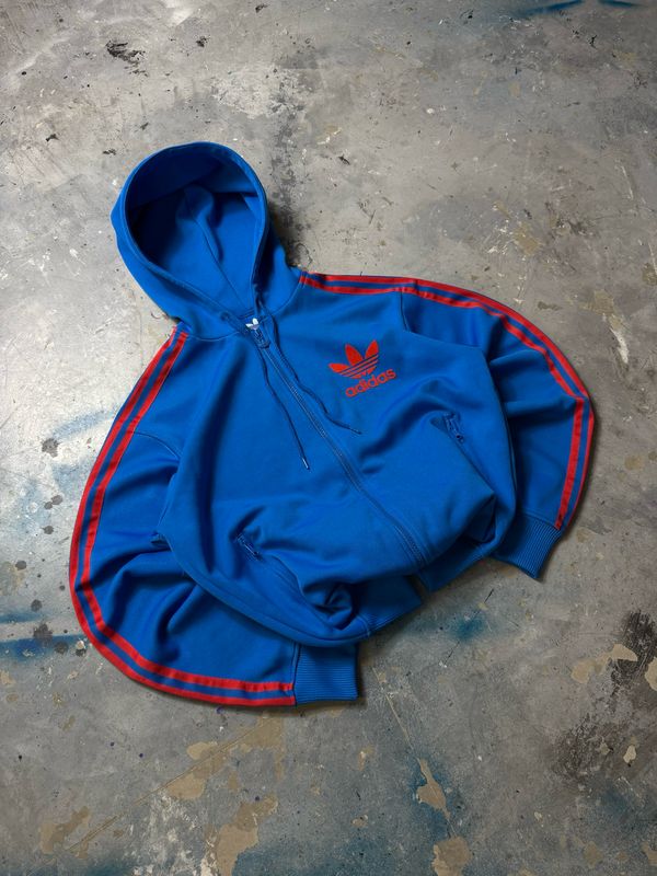 Bluza Adidas Re/Stripes Zip Hoodie Blue M