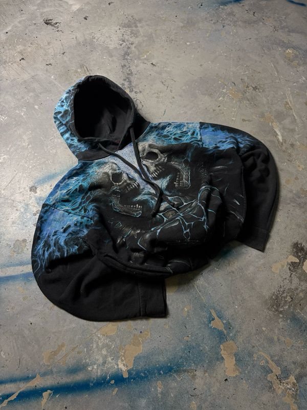 Bluza Spiral Skeletons Full-Print Hoodie Black M