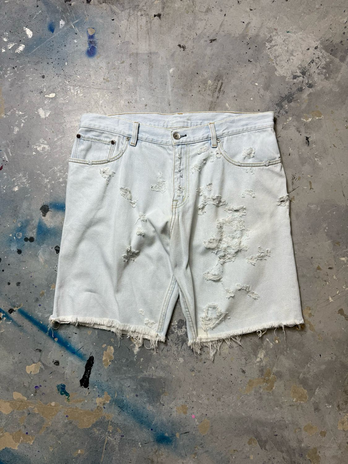 Spodnie Quiksilver Distressed Denim Shorts White