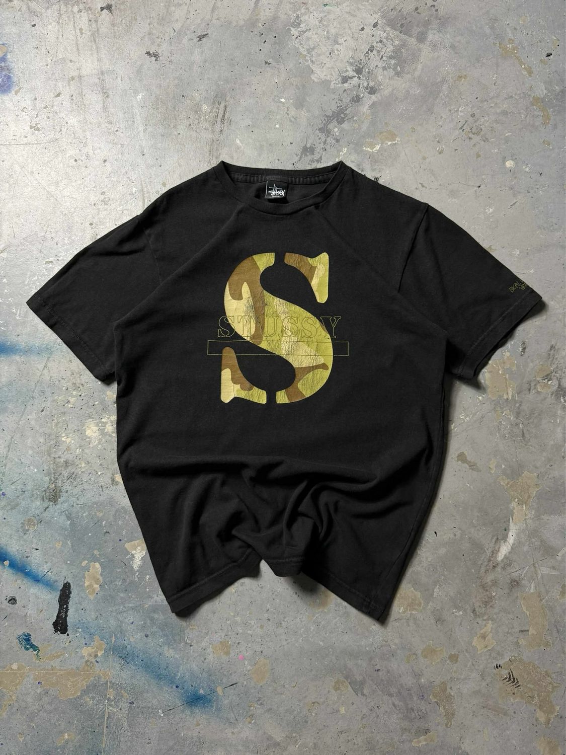 Koszulka Stussy Camo Logo 90s Tee Black S