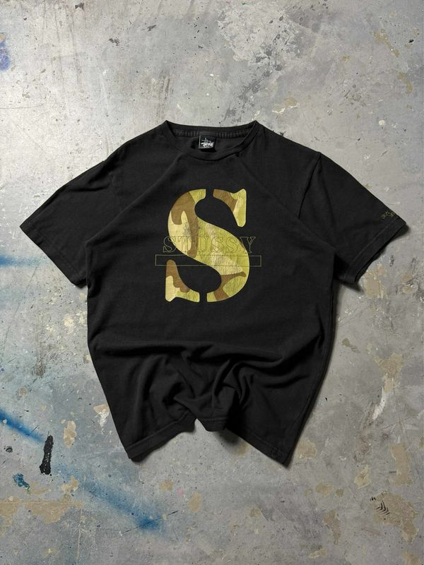 Koszulka Stussy Camo Logo 90s Tee Black S