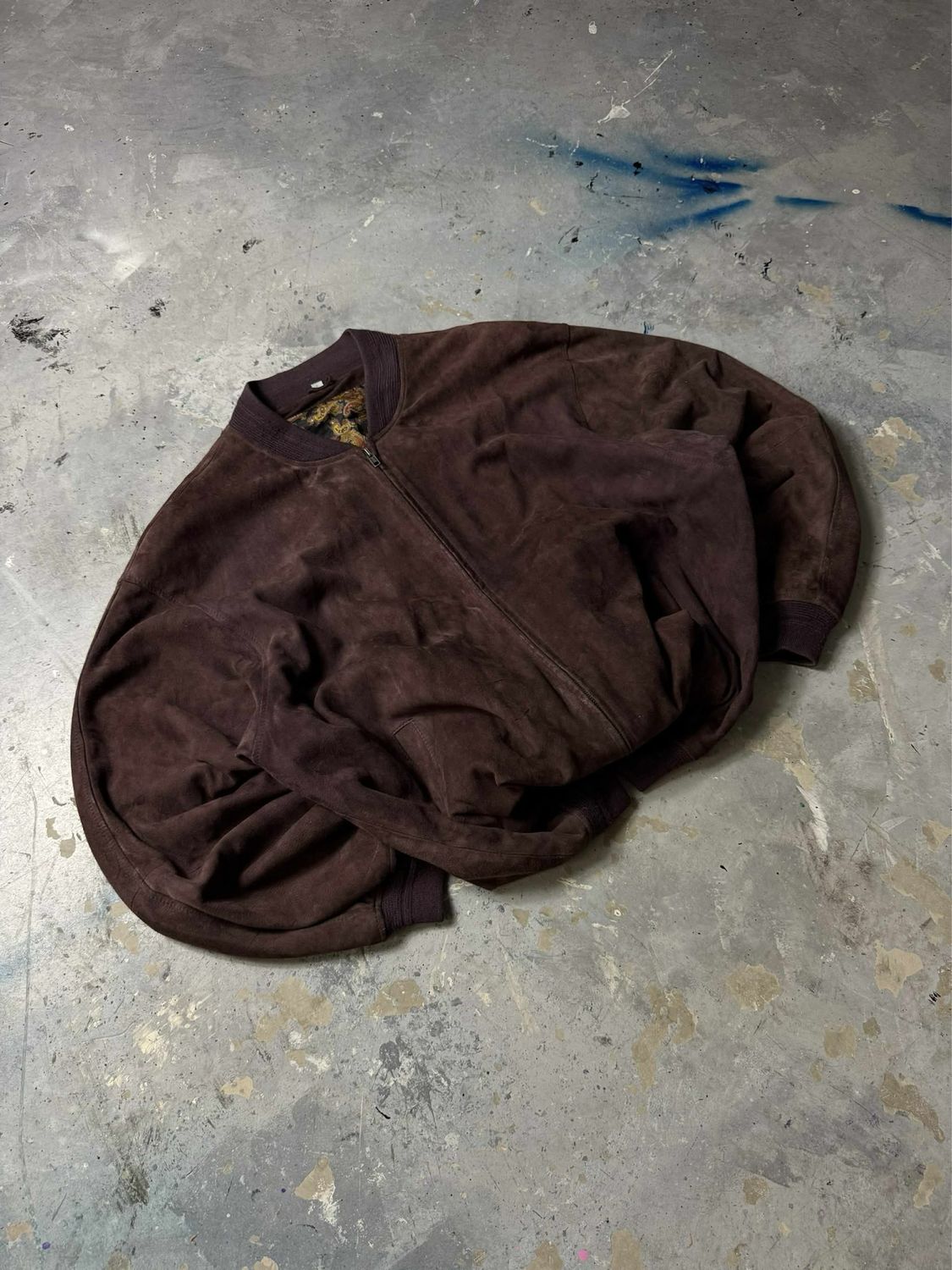 Kurtka Suede Bomber Jacket Brown L