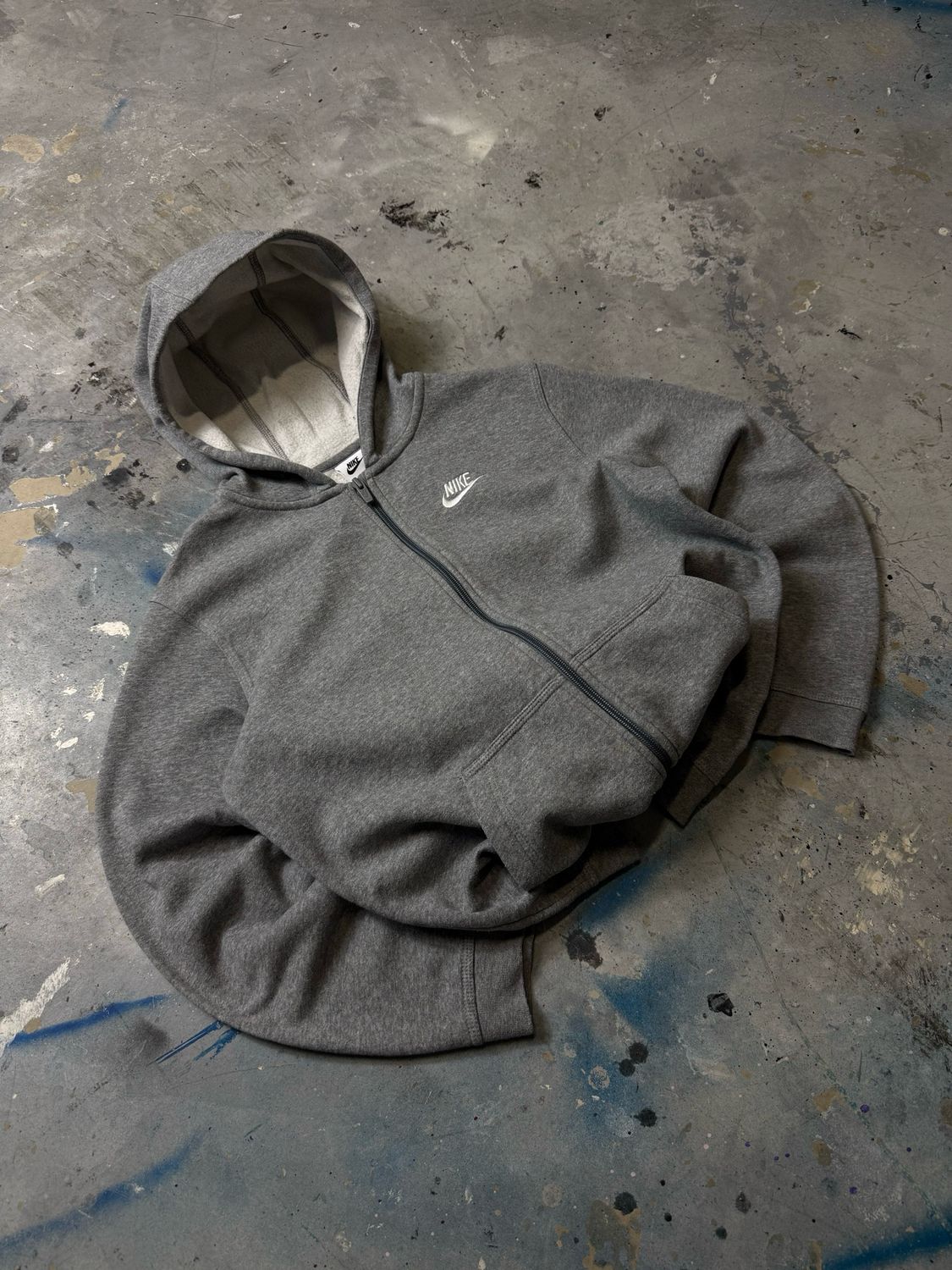 Bluza Nike Basic Logo Zip Hoodie Grey M