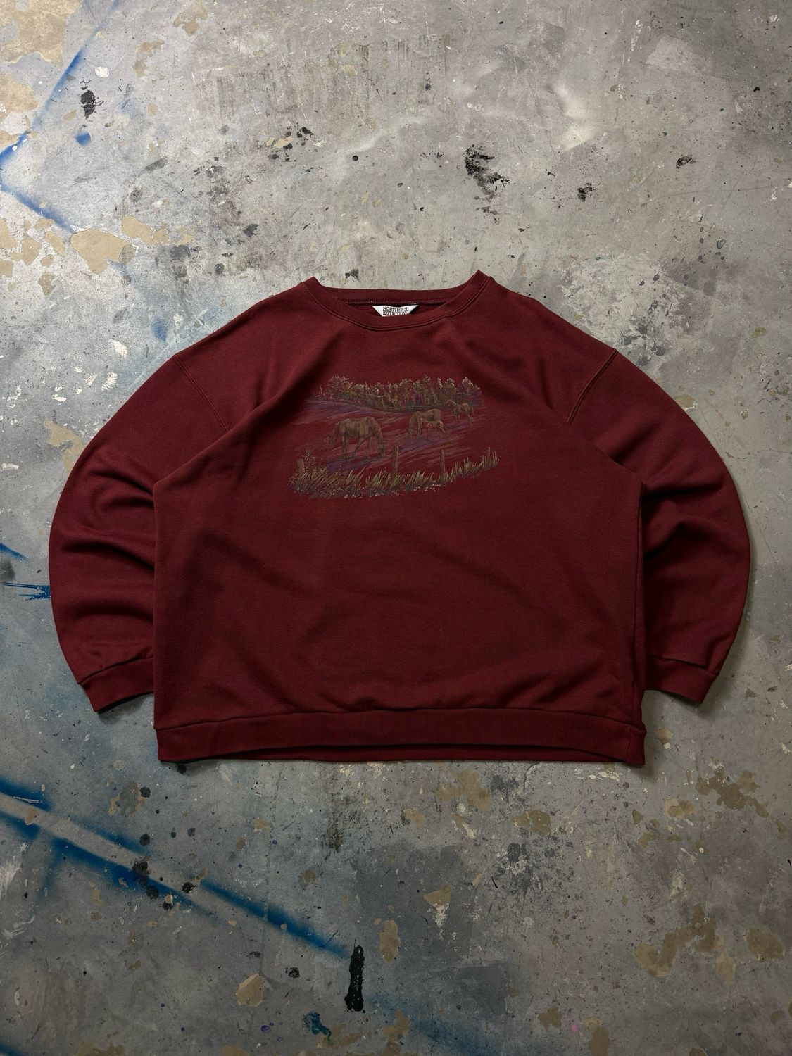 Bluza Nothern Relections Horses Crewneck Burgundy L