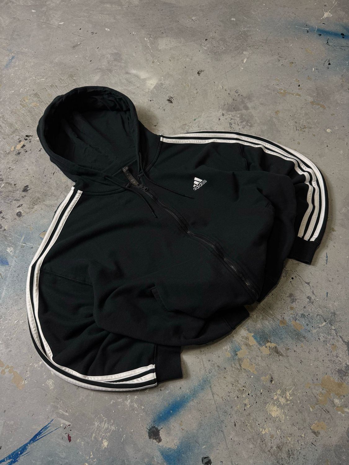 Bluza Adidas OG Logo Stripes Zip Hoodie Black L