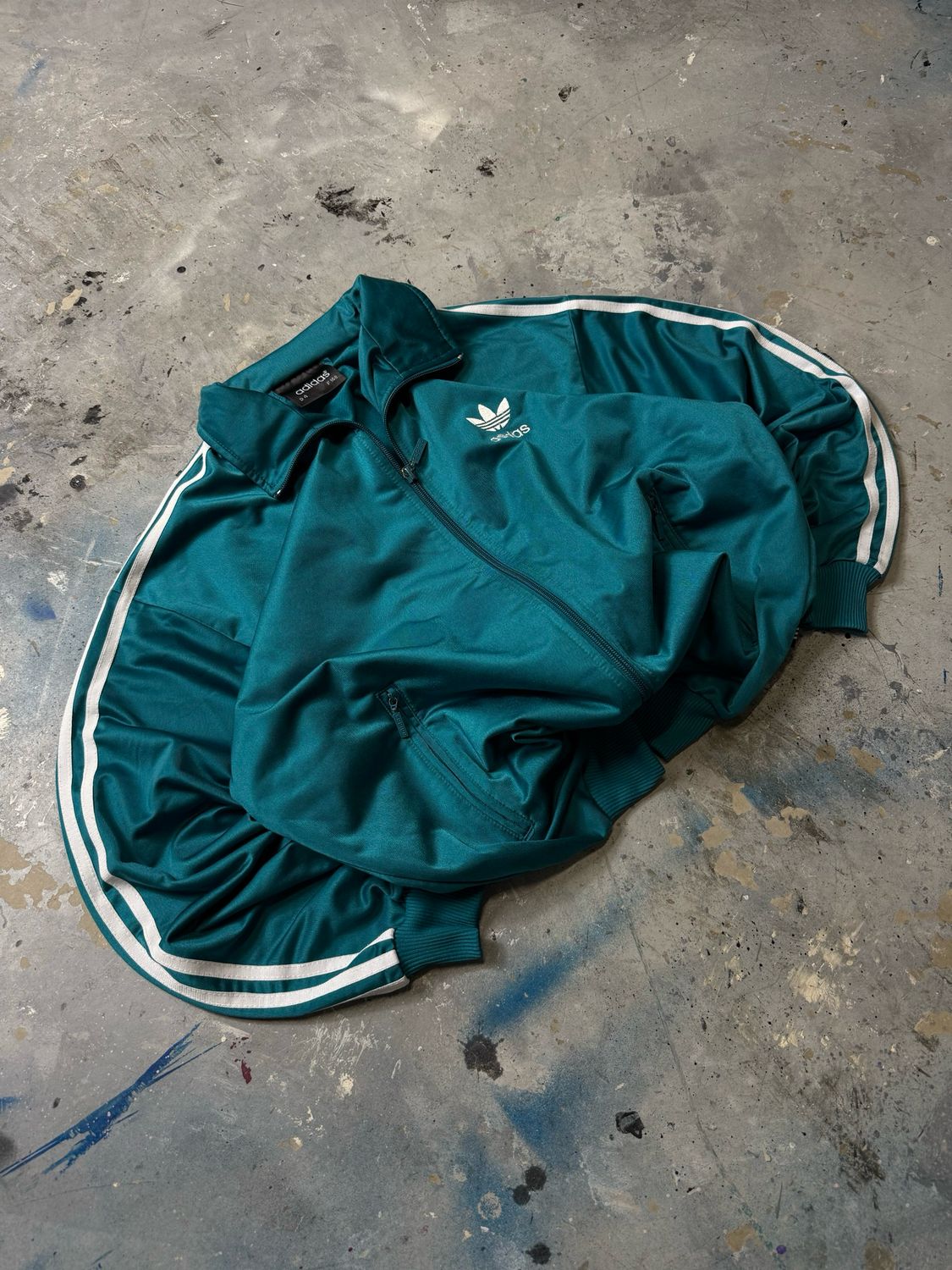 Bluza Adidas Originals Logo Zip Fleece Ocean Green L