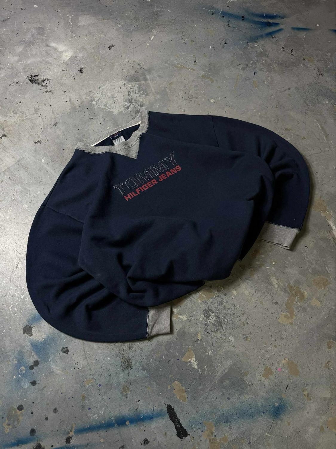 Bluza Tommy Hilfiger Logo Crewneck Navy L