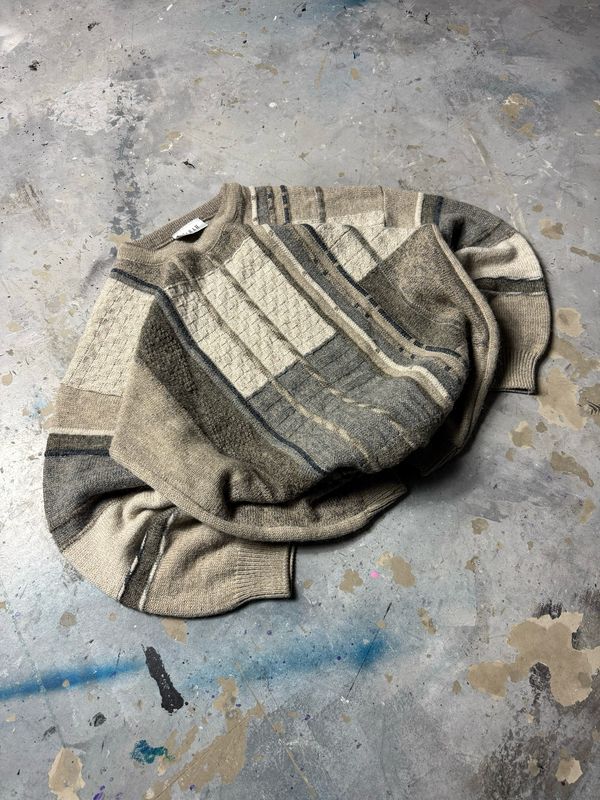 Sweter Farah 90s Geometric Knitted Sweater Beige M