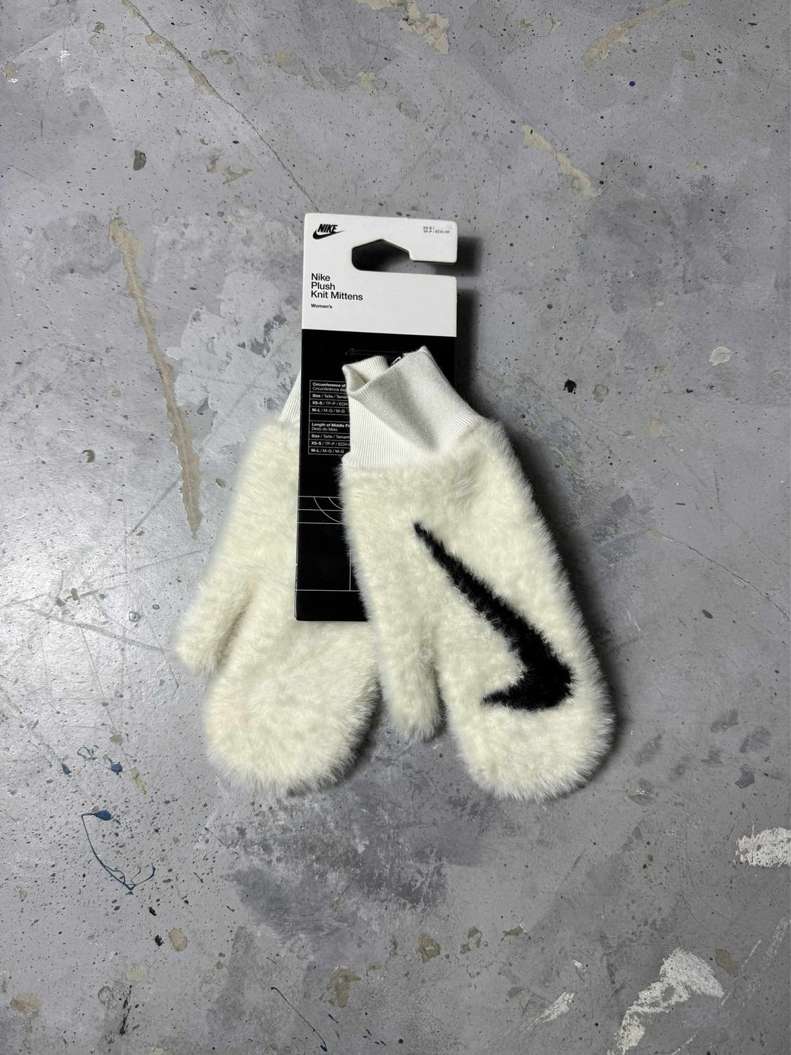 Rękawiczki NOWE Nike Plush Knit Mittens White XS/S