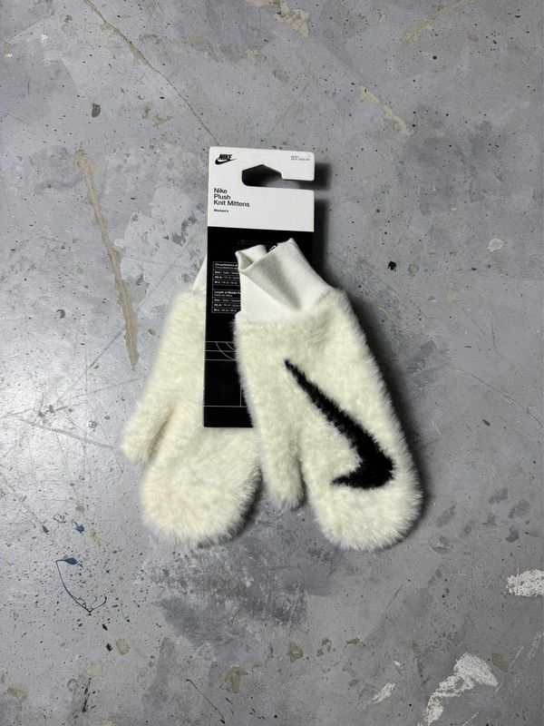 Rękawiczki NOWE Nike Plush Knit Mittens White XS/S