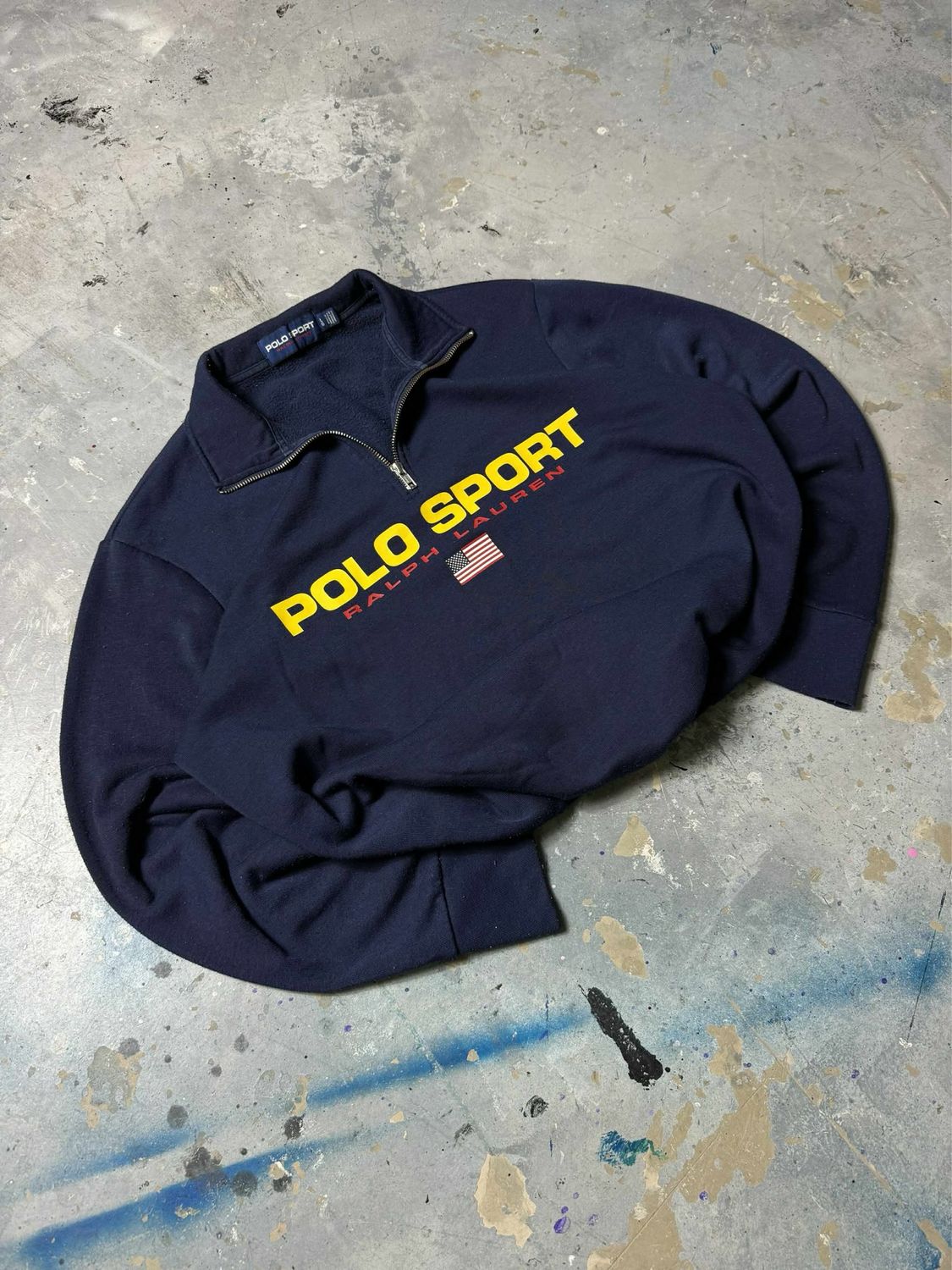 Bluza Ralph Lauren Polo Sport Colar Zip Fleece Navy L