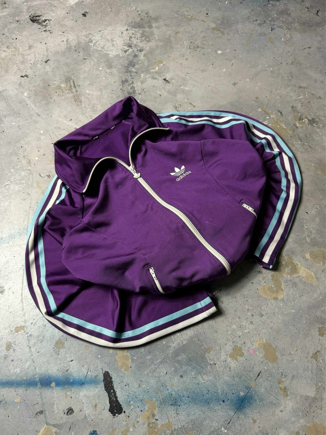 Bluza Adidas Logo Stripes Zip-Up Fleece Violet M