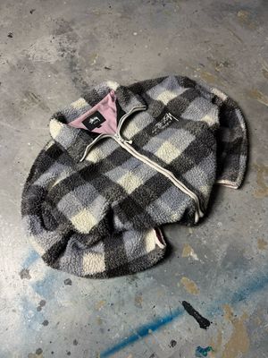 Bluza Stussy Checkerboard Fleece Gray S