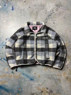 Bluza Stussy Checkerboard Fleece Gray S