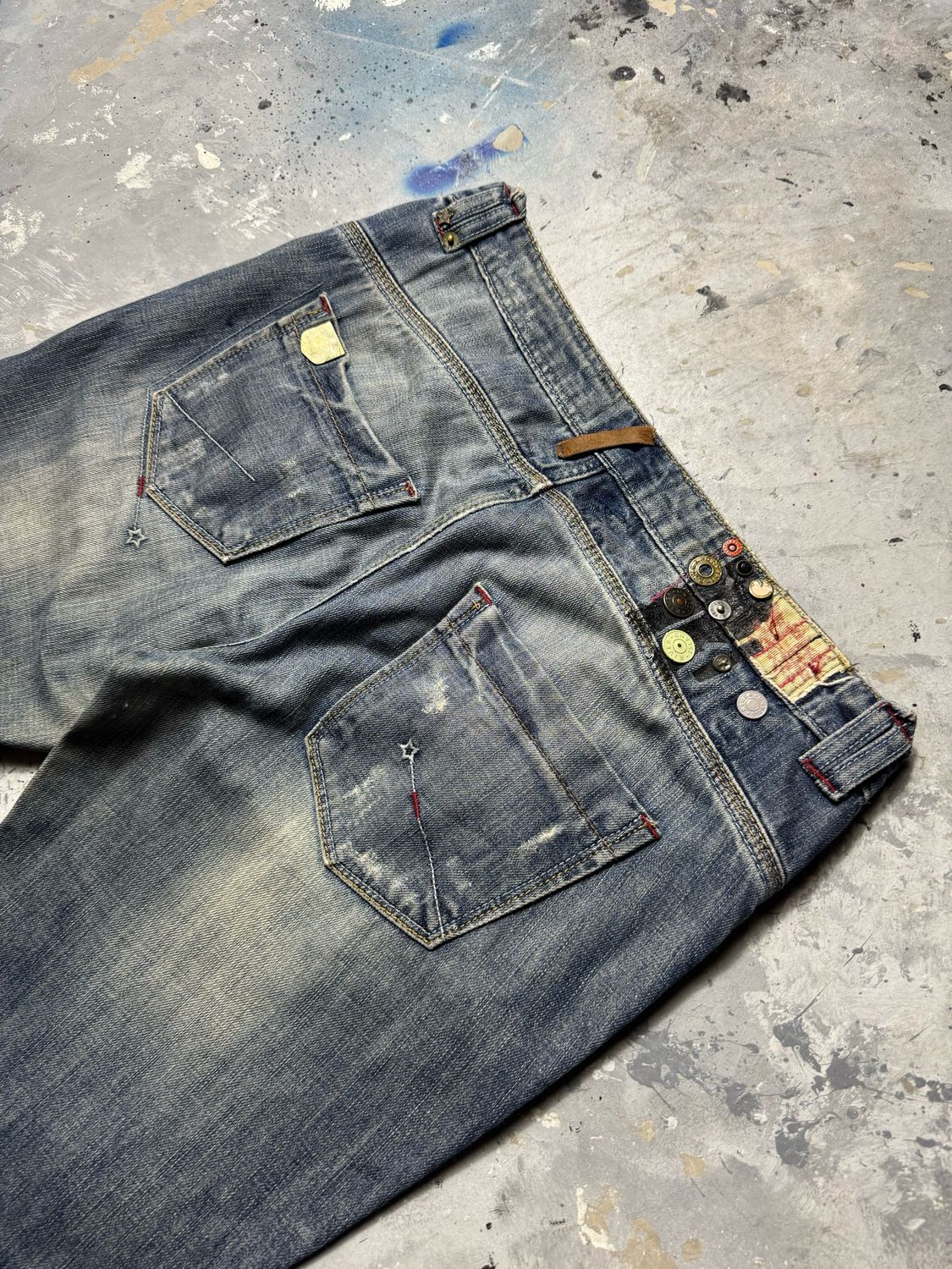 Spodnie River Buttons Jeans Blue