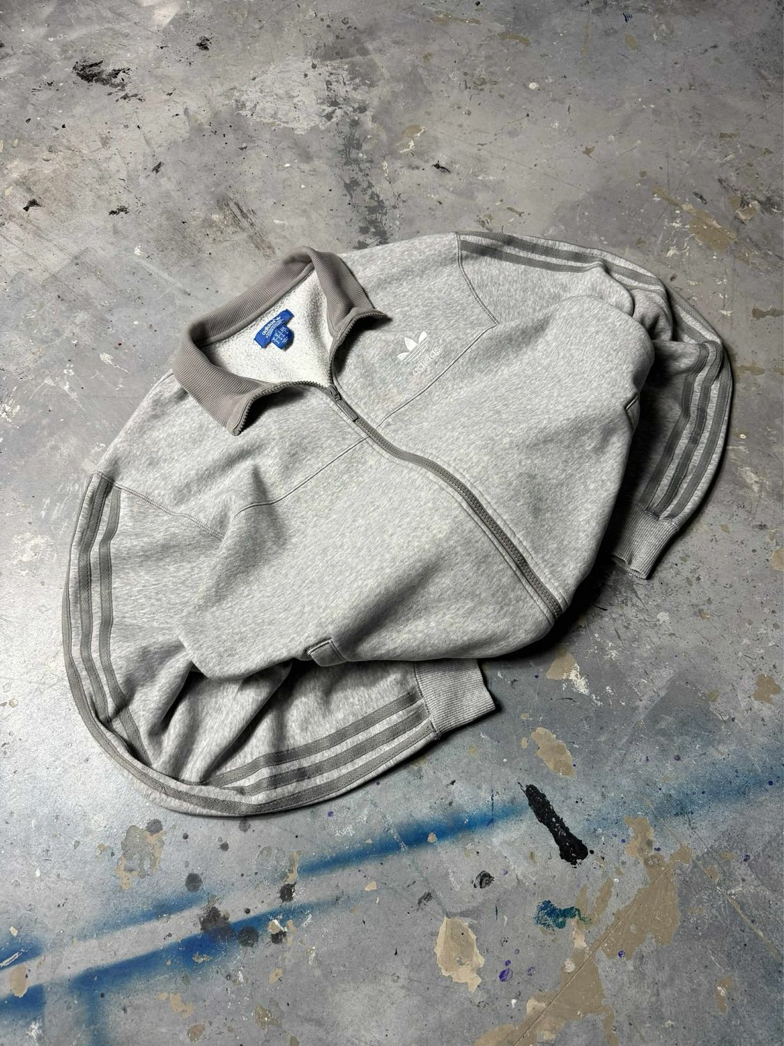 Bluza Adidas Logo Stripes Zip-Up Fleece Grey M