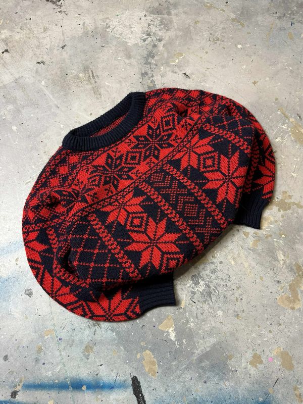 Sweter Lima Fair Isle Sweater Red/Black M