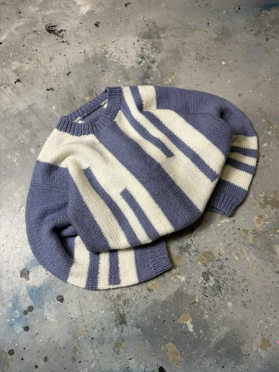 Bluza Vintage Geometric Patterned Sweater Light-blue M