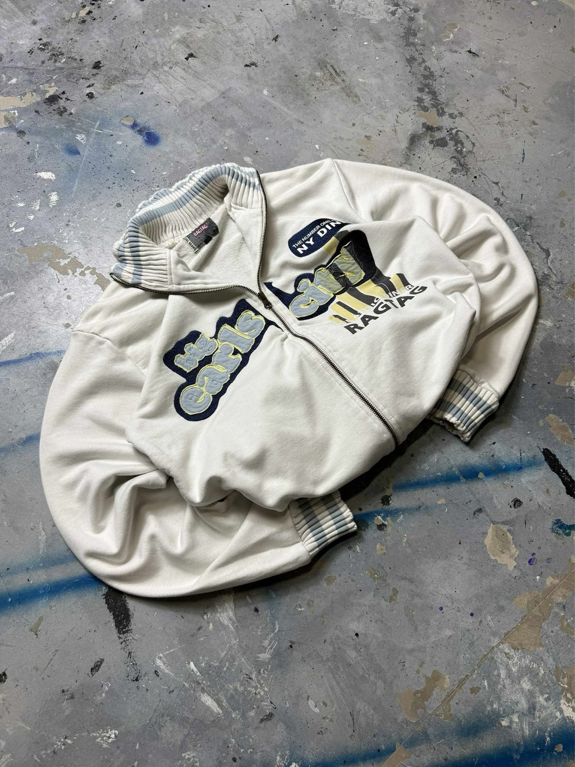 Bluza Rag Tag Big Earls City Zip Crewneck White M