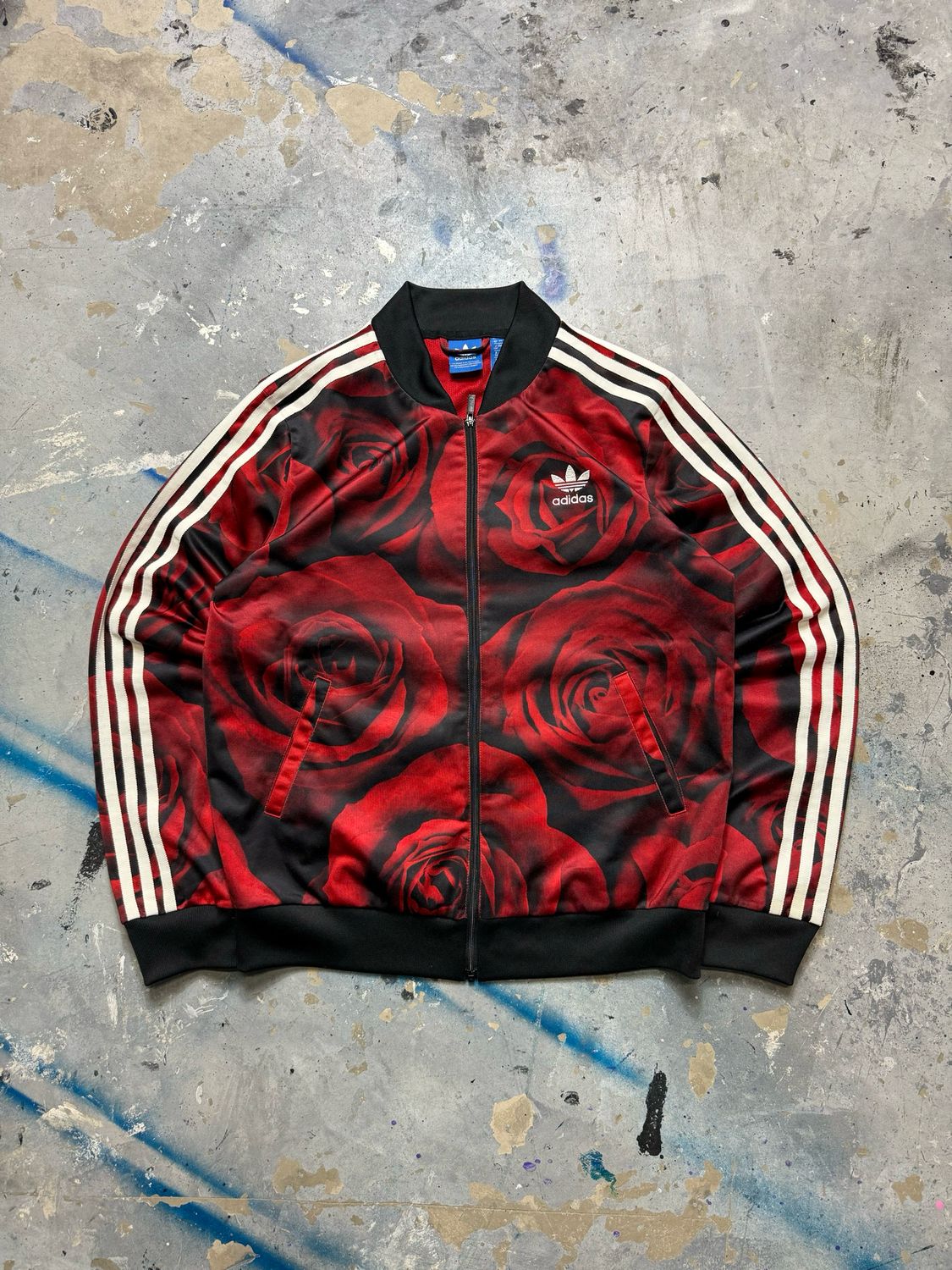 Bluza Adidas Small Logo Roses Zip Crewneck Red M