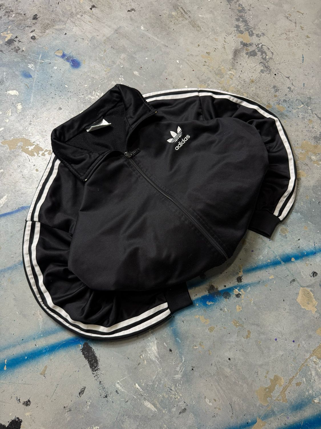 Bluza Adidas Stripes Logo Zip Crewneck Black L