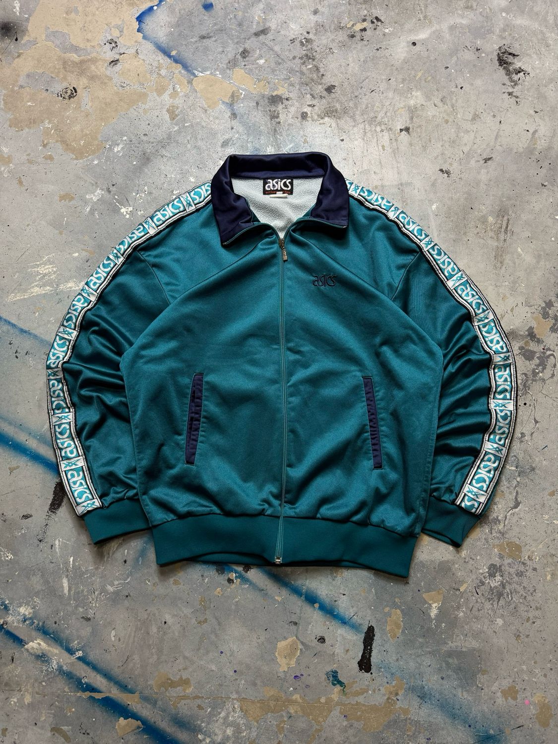 Bluza Asics Vintage Zip Crewneck Blue M