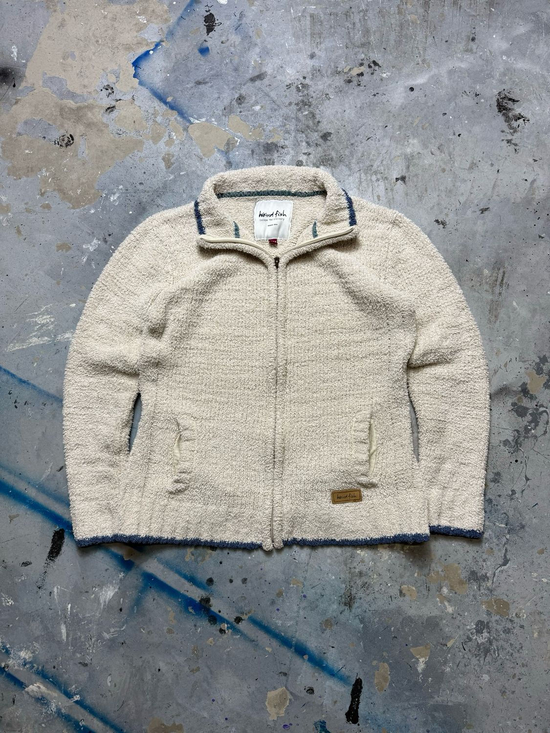 Bluza Weird Fish Zip Polar Ecru  M