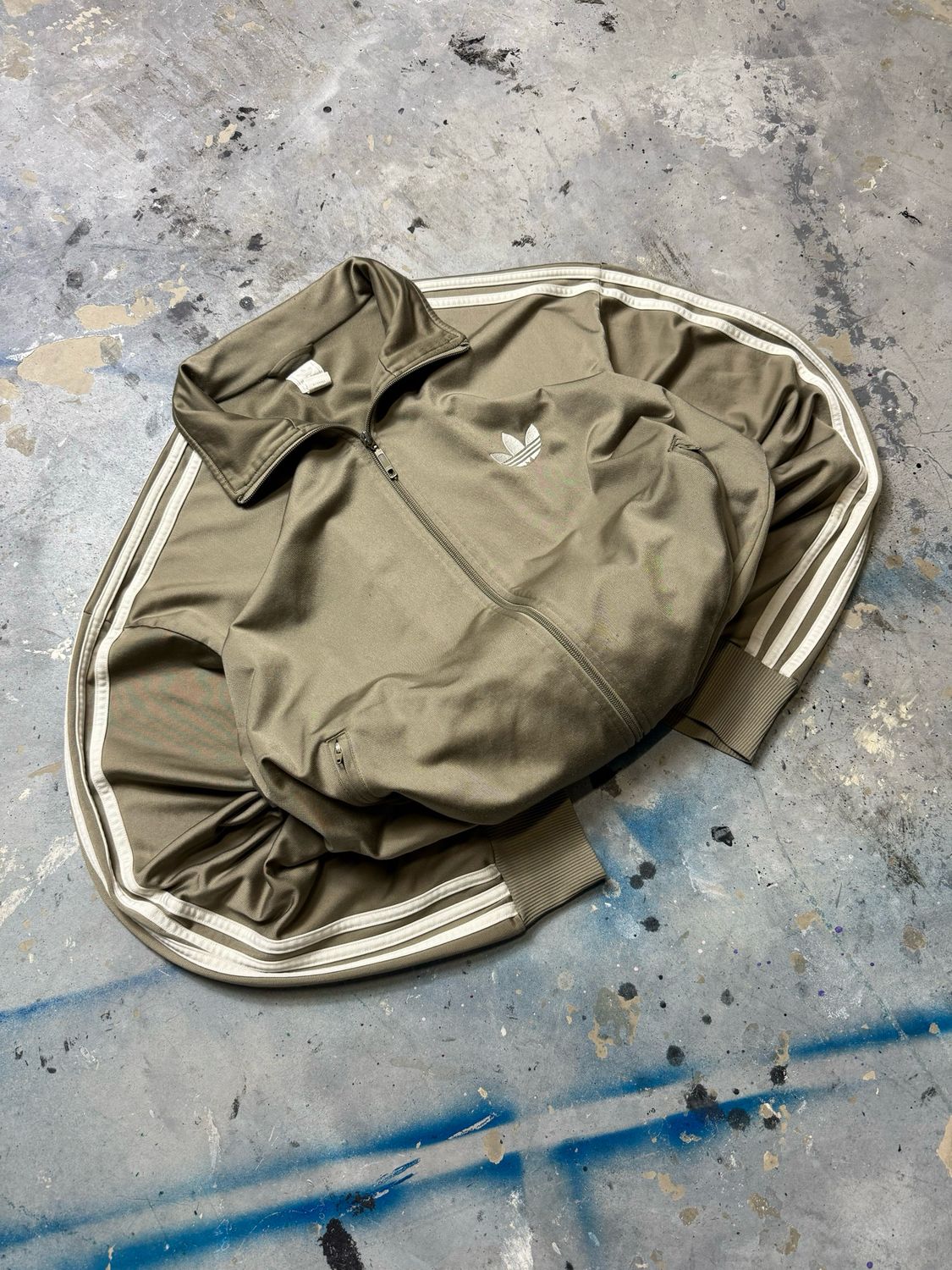 Bluza Adidas Originals Logo Stripes Zip Crewneck Beige/Gold XL