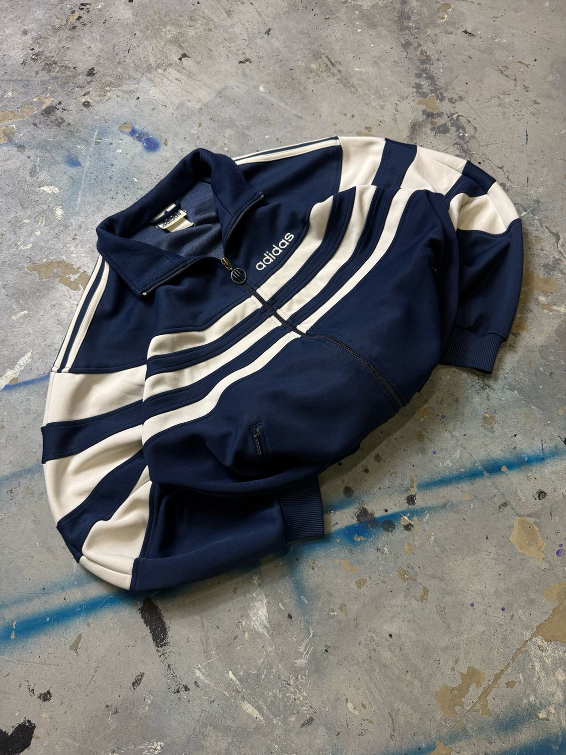 Bluza Adidas Full Hor/Stripes Tracksuit Navy L