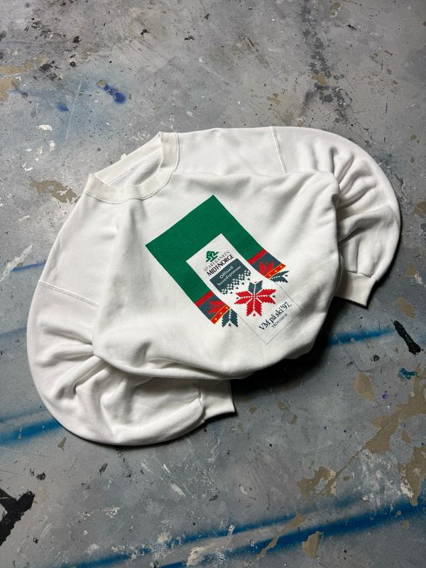 Bluza Sparebanken Midt-Norge 90s Crewneck White M